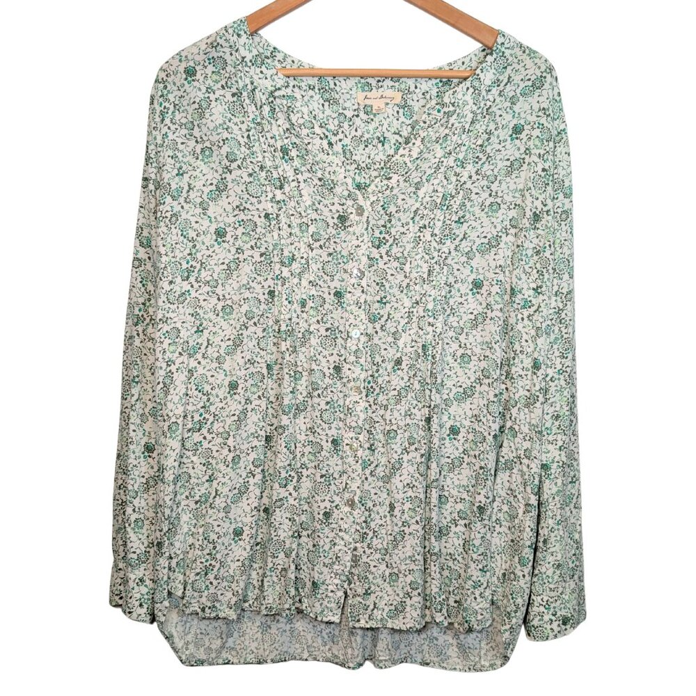 Jane & Delancey Women’s Blouse XL Floral Long Sleeve Top